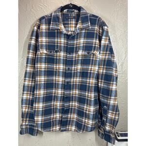 Lucky Brand Men's Long Sleeve Flannel Plaid Button Shirt Classic Fit Size Large‎